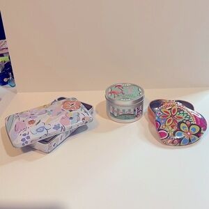 Brighton Heart Tin, Sparoom Floral Tin & Beach Bum Candle Lot